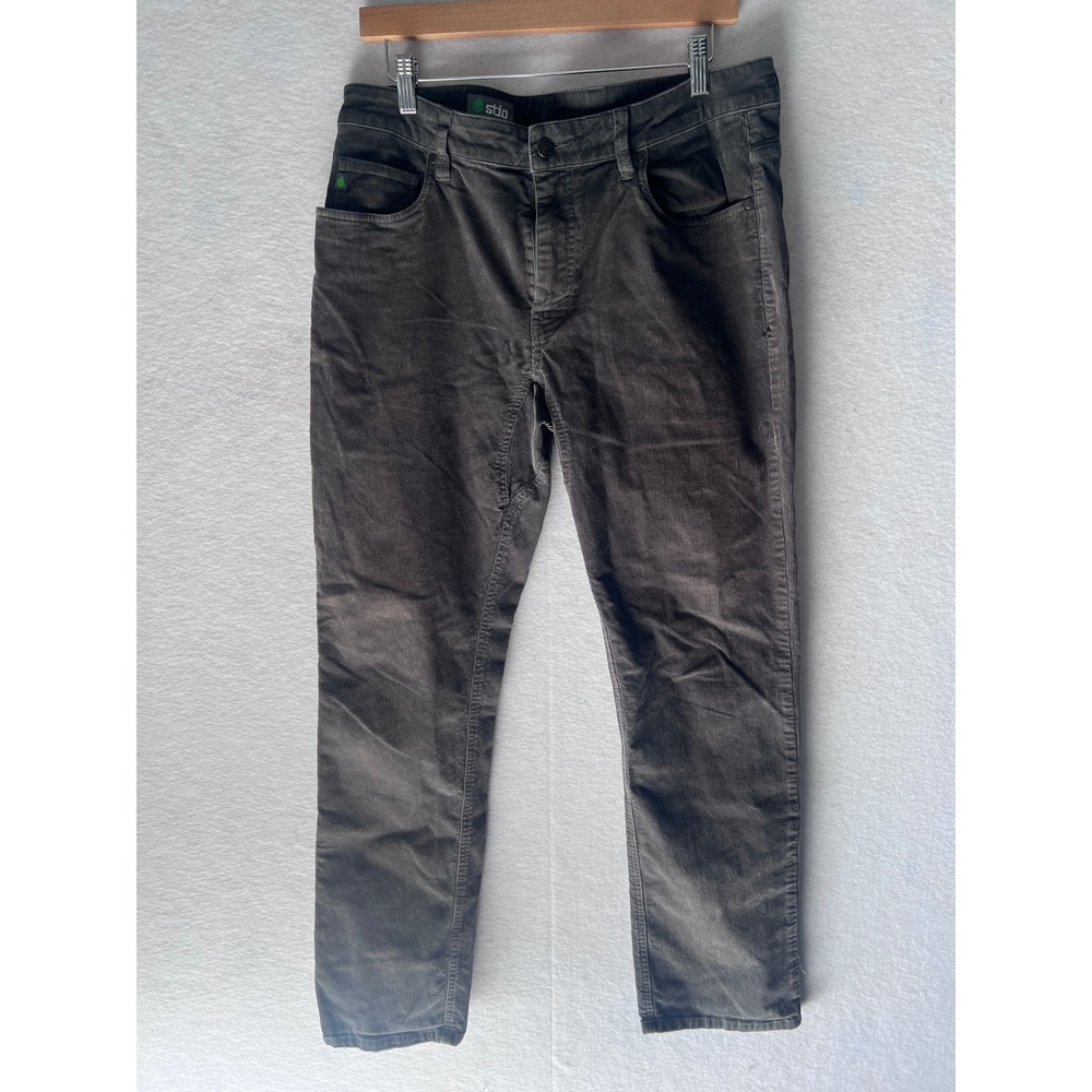 Stio Mens Rivet Corduroy Pants 34R Dark Grey Charcoal Slim Straight Cord Pants